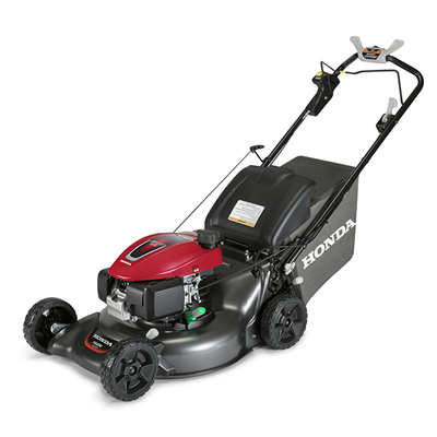 HONDA<sup>&reg;</sup> 21" Smart Drive Lawnmower Package - This mower offers superior cut quality whether you’re mulching or bagging, even in tough mowing conditions. The stacked and offset blade design of the MicroCut Twin Blades System provides smaller clippings for improved mulching and bagging. With Honda Auto Choke, no engine choke is required. Simply start the mower and go! Package includes 1 gallon gas can, gas funnel, gloves, and safety glasses. 